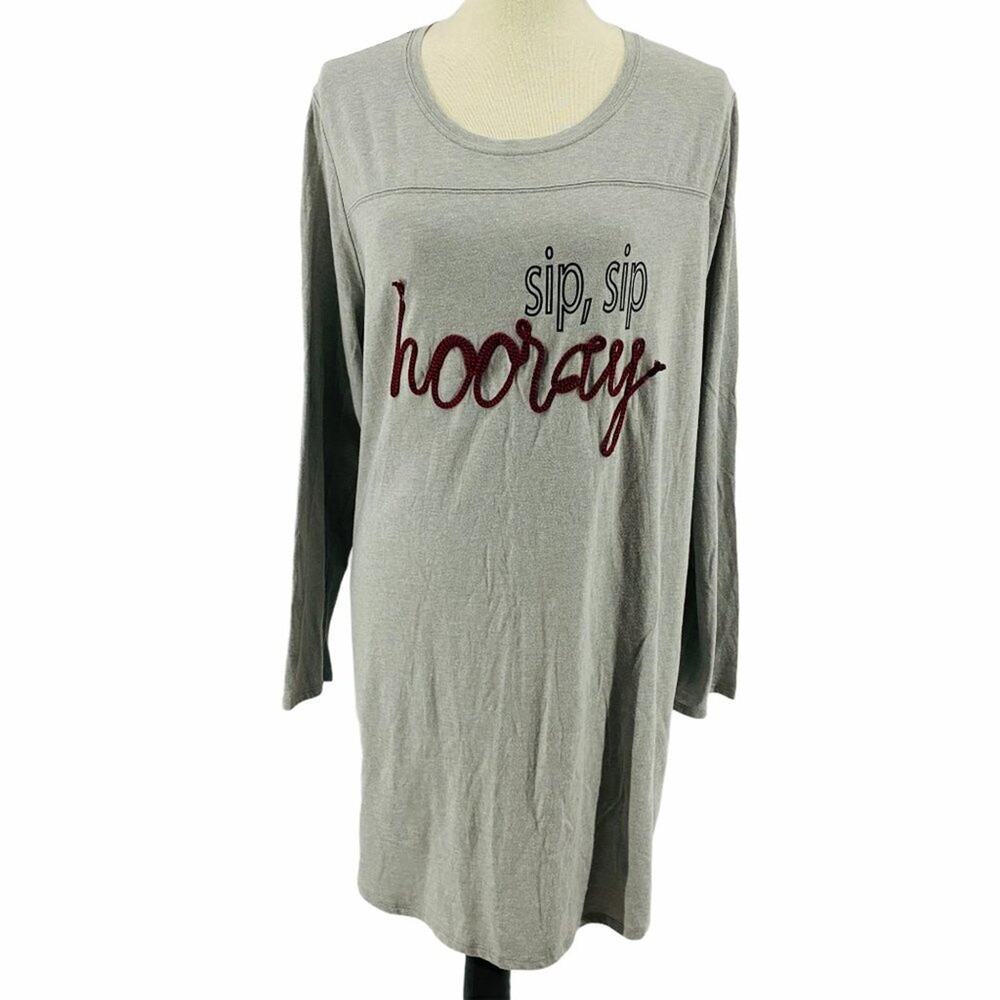 Lane Bryant Cacique Sleep Shirt Sip Sip Hooray Nightgown Womens Plus 18/20